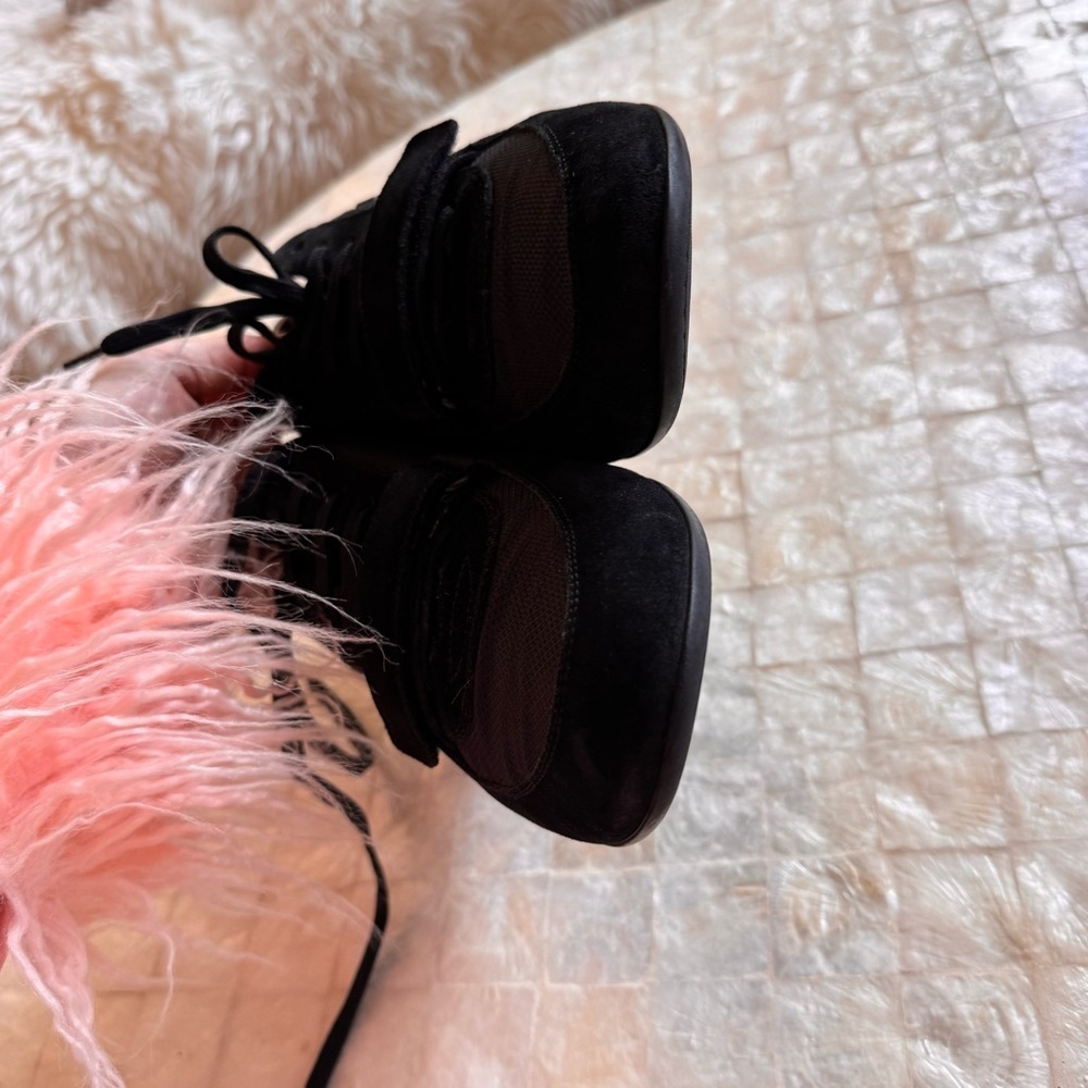 Authentic Louis Vuitton Black suede & canvas sneakers LV logo unisex trainers - Picture 9 of 14